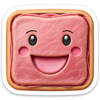 kawaii SMILE face EMOJI made of SPAM MEAT sticker