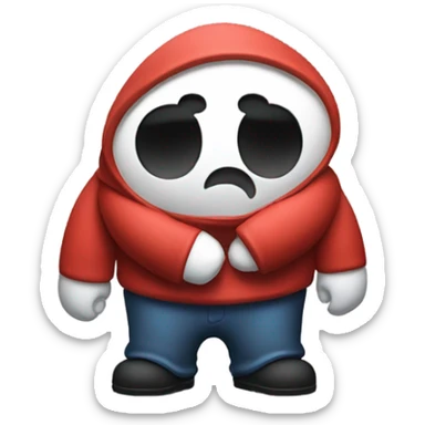 Like a shy guy shrug with a nice guy attitude trying to guilt trip sticker