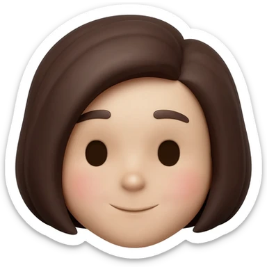 Brune aux cheveux court Memoji IOS  qui prend son temps sticker
