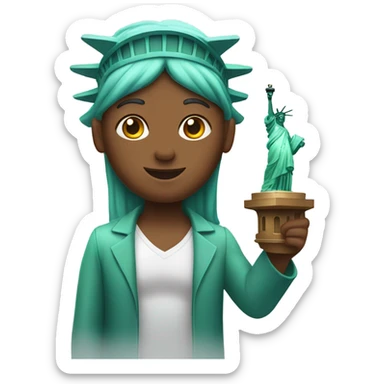 Iphone holding the Statue of Liberty  sticker