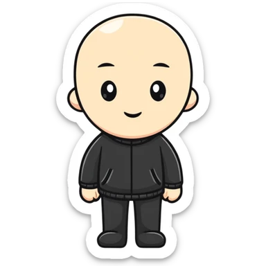 Gothic style character with black clothing and pale face sticker