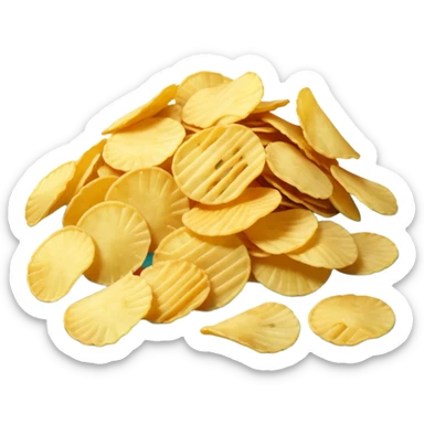 full turquoise colored potato chips sticker