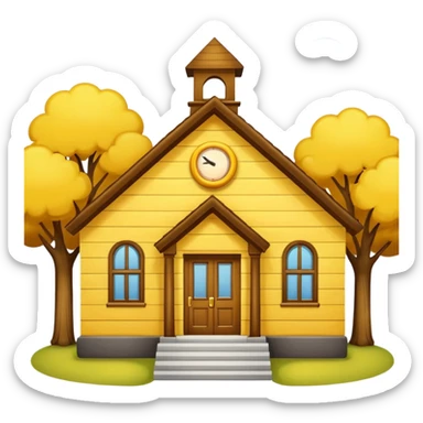 yellow school house sticker