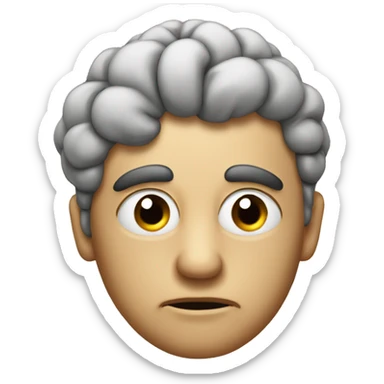 Serious face pointing the brain of it sticker