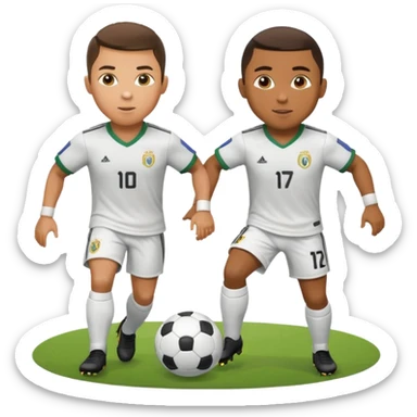 ronaldo and robinho playing football sticker