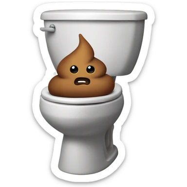 Poop in toilet  sticker
