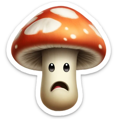angry face mushroom sticker