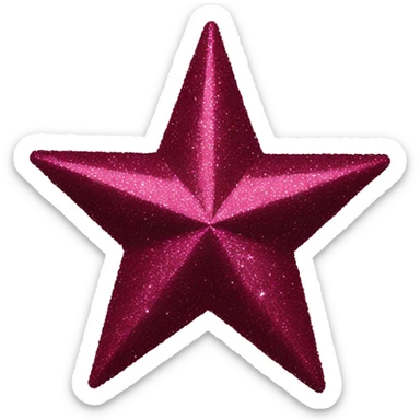 Burgundy Star with Glitter sticker