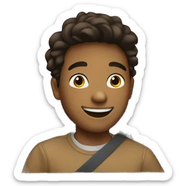 smiling boy in car sticker