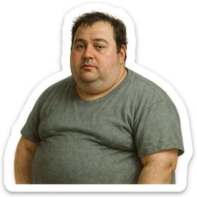 persona gorda, estilo realista sticker