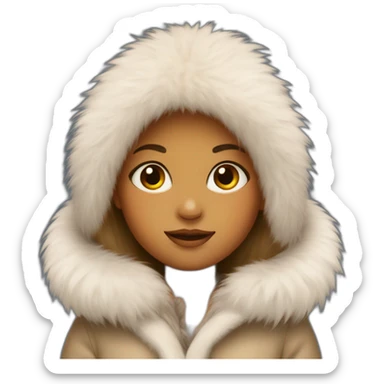 girl in fur sticker