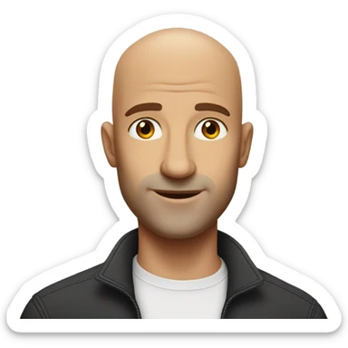 handsome bald man , photo for slack profile sticker