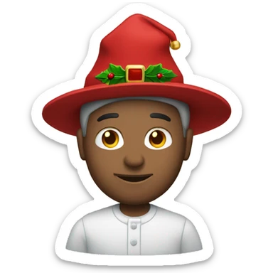 Pastor alemán , con gorro de navidad  sticker