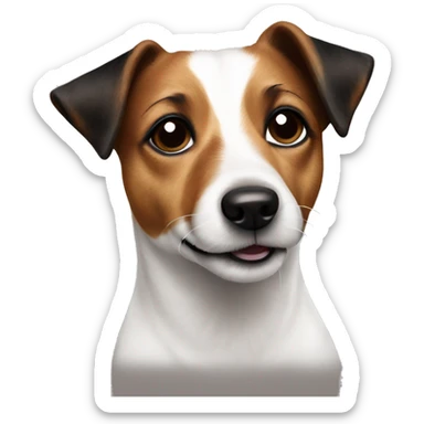 jack russell with black and brown stains sticker
