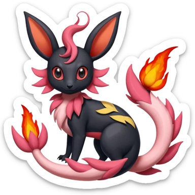 Salandit-Bayleaf-Sylveon-Umbreon-fusion-Pokémon-hybrid-creature  sticker