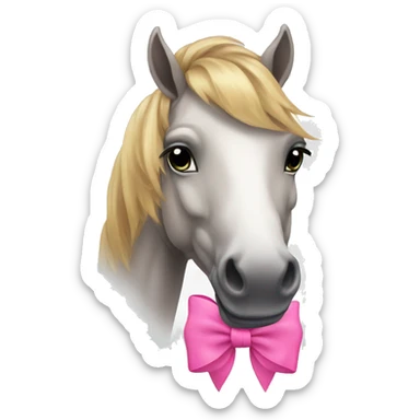 Horse with a Big pink bow sticker
