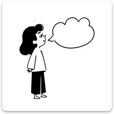 asian girl profile left side talking sticker