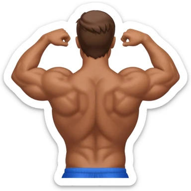 Man with back arched sticker