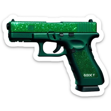 sparkly dark green glock sticker
