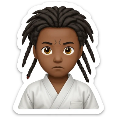 karate kid, black skin, dreadlocks sticker