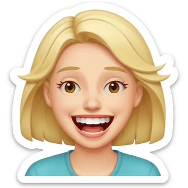 Stressed laughing woman sticker