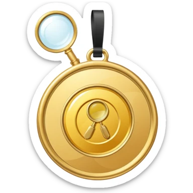 gold medal with ONLY ONE magnifier engraved on the center sticker
