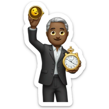 the millionaire holds a watch in his hands sticker