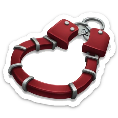 Dark red fuzzy handcuffs sticker