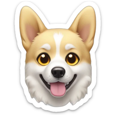 Blonde corgi husky mix with ghost costume sticker