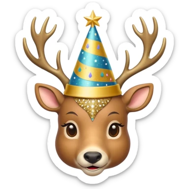 a new year's deer, Christmas mood sticker