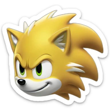 Yellow Sonic the hedgehog sticker