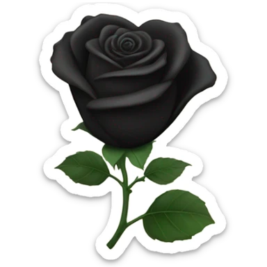 black rose in the shape of a love heart sticker