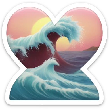 Waves Heart  sticker