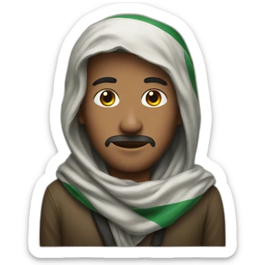 A man with palestinian scarf sticker