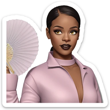 dark beauty with fan sticker