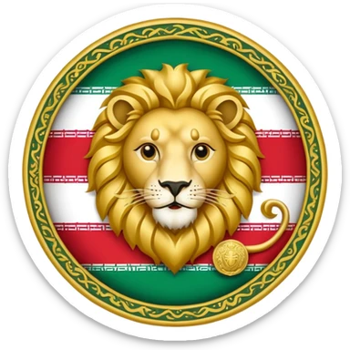 Iran flag lion sticker
