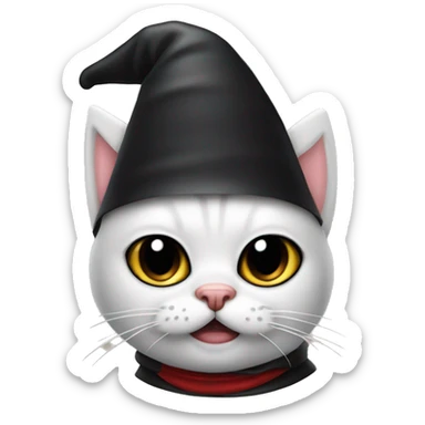 cat wearing a birthday hat and a darth  vader costume sticker