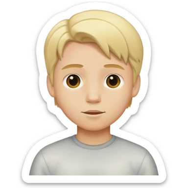 Boy with a blond middle part sticker