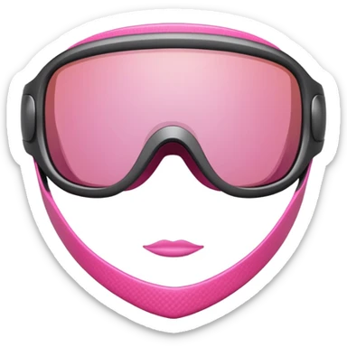 futuristic pink shield sunglasses with thick carbon fiber frame, athletic style sticker