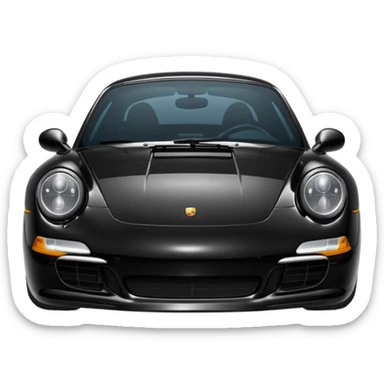 Create a black Porsche 911 in authentic Apple emoji style.

 sticker