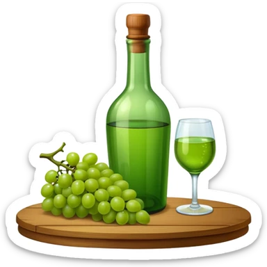 Vine bottle with Grapes sticker