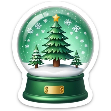 Christmas tree snow globe sticker