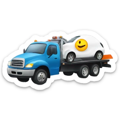 car on tow truck sticker