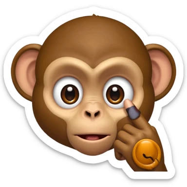 A monkey pulling his eyelid down with one finger sticker