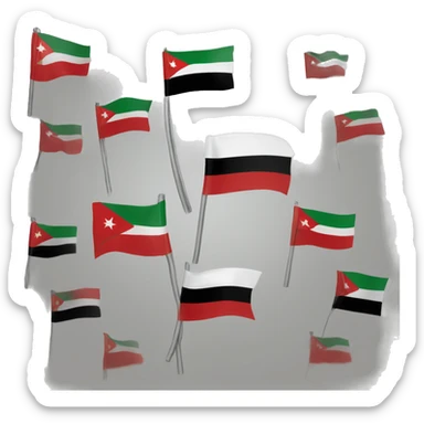 Syrian flag three red stars sticker