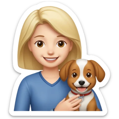 Person is playing with his dog sticker