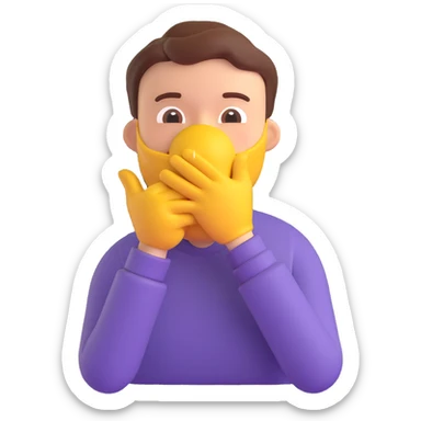man covering his mouth 3D emoji sticker