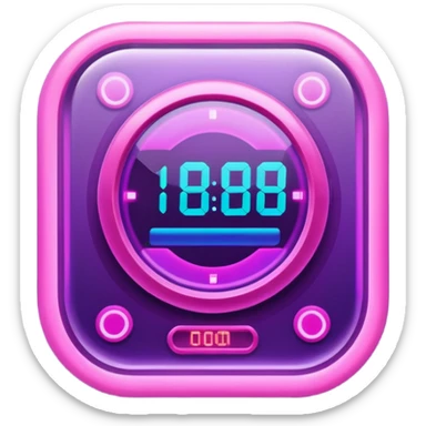 holographic purple and pink timer  sticker
