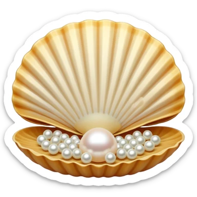 Girly clamshell with pearl inside sticker