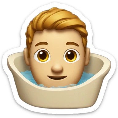 it worker in a hot bathtub made out of wood sticker
